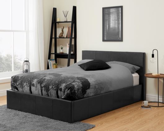 Berlin Double Ottoman Bed - Black