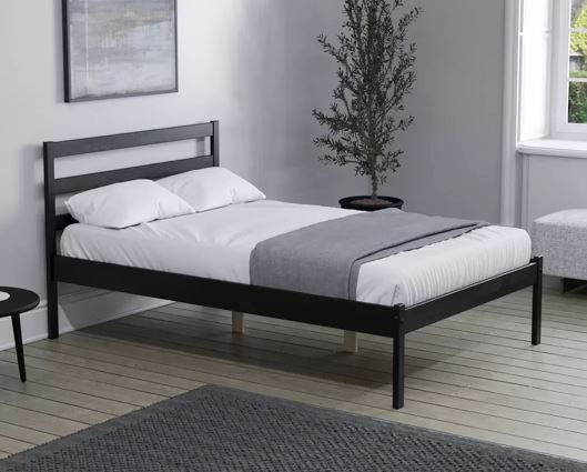 Luka Pine Small Double Bed - Black