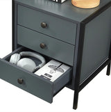 Alva 3 Drawer Bedside - Dark Grey