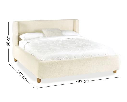 Oberon Boucle Bed Cream - Double