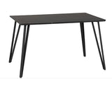 MARLOW & LUKAS DINING SET (X4 CHAIRS) - BLACK MARBLE/GREY VELVET