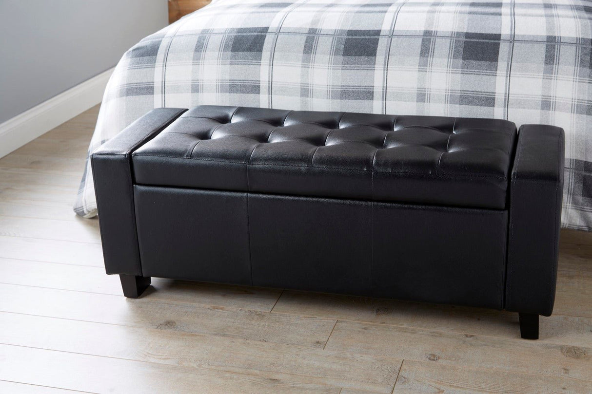 Verona ottoman bench black PU