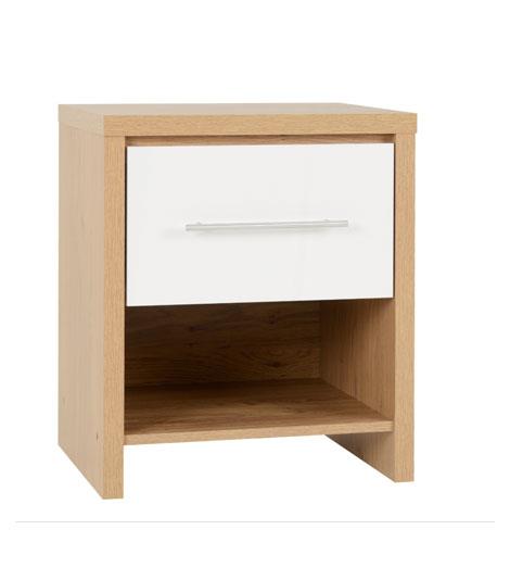 Seville Bedroom Set - White High Gloss/Light Oak Effect Veneer