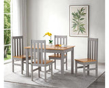 LUDLOW 1+4 DINING SET - GREY SLATE/OAK EFFECT