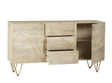 Light Gold Extra Large Sideboard 3 Drawers and 2 Doors