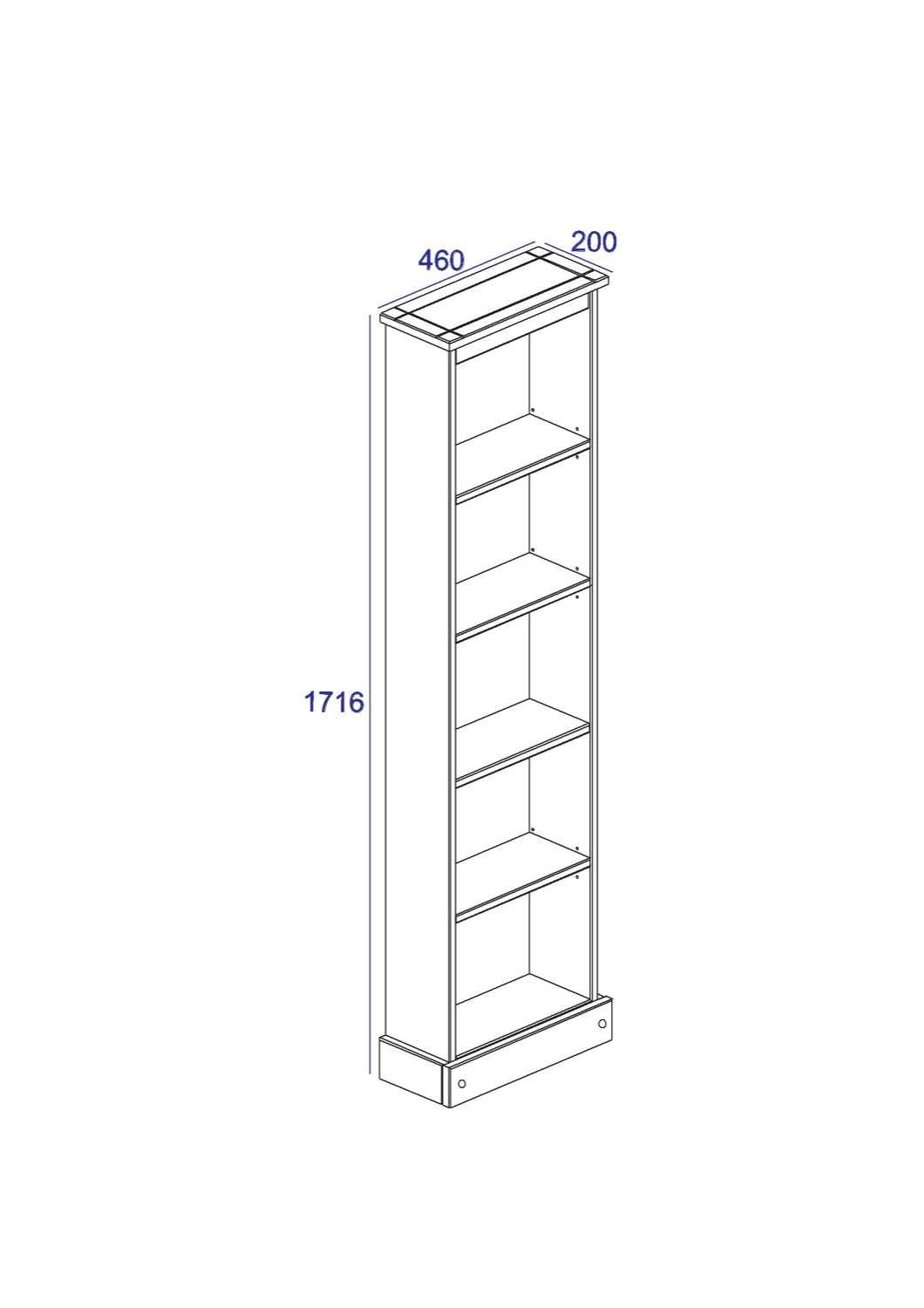 Corona Premium Tall Narrow Bookcase