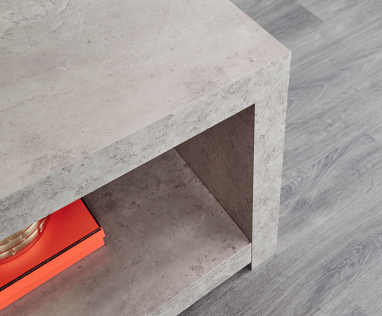 Bloc Coffee Table With Shelf Concrete