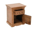 Artwork Mango Wood Bedside Table With Storage