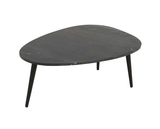 Opal Coffee Table With Black Marble Top & Metal Legs