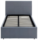 Serena Single Side Lift Ottoman Bed - Grey PU