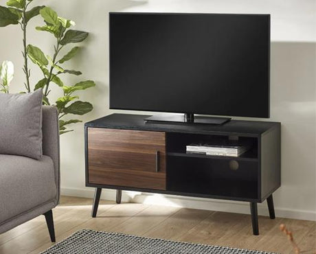 Trent Small TV Stand Up to 43" Walnut & Black