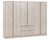 MALVERN 6 DOOR 2 DRAWER WARDROBE - URBAN SNOW