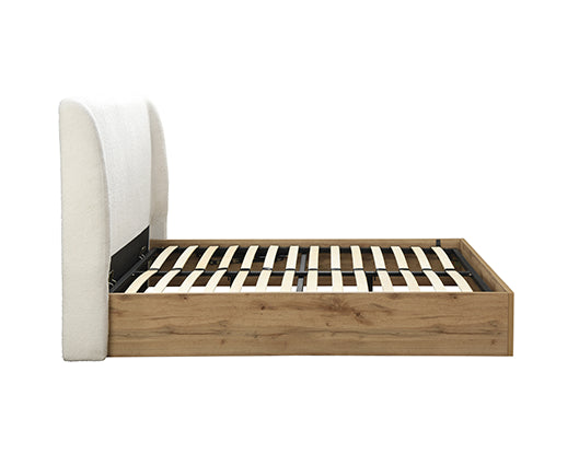 Halfden Double Ottoman Bed - White & Oak