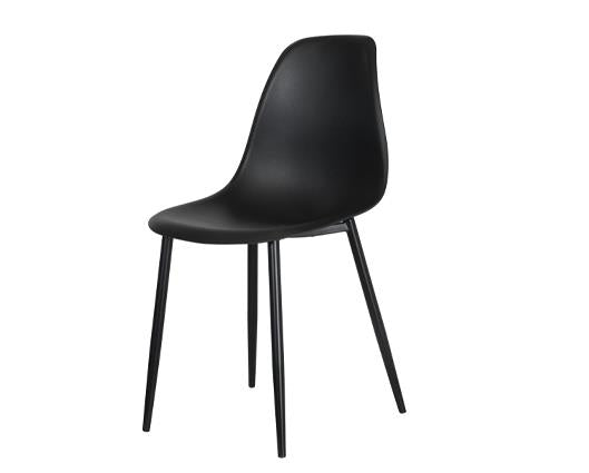 Curve chair black plastic seat with black metal legs (pair)