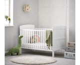 Grace Cot Bed + Foam Mattress - White
