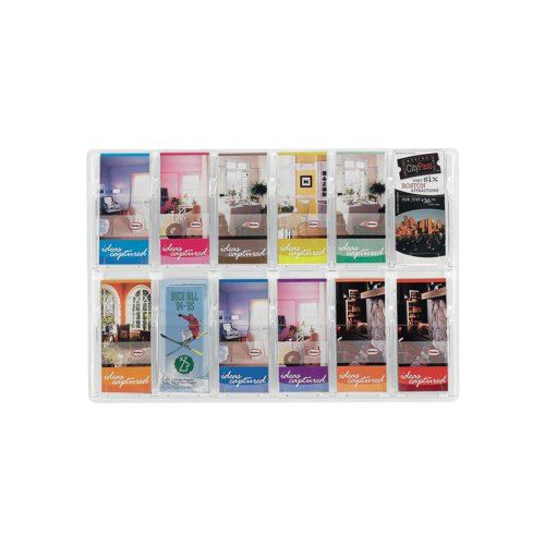 Safco 12 Pocket Deluxe Pamphlet Literature Rack 5604CL