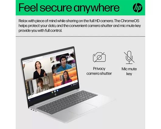 HP 15a-nb0503sa 15.6" Chromebook - Intel® N100, 128 GB UFS, Silver