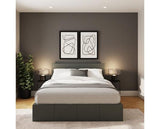 Serena Side Lift Ottoman King Bed - Light Grey
