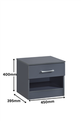 Highbury 1 Drawer Bedside - Dark Grey