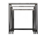 Athens Square Nest Of Tables - Concrete Effect/Black