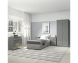 DENVER 2 DOOR WARDROBE BEDROOM SET - GREY GLOSS