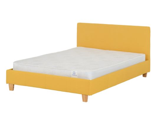 Prado Double Bed - Mustard Fabric