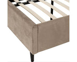 MAINE 4'6" BED - TAUPE VELVET FABRIC