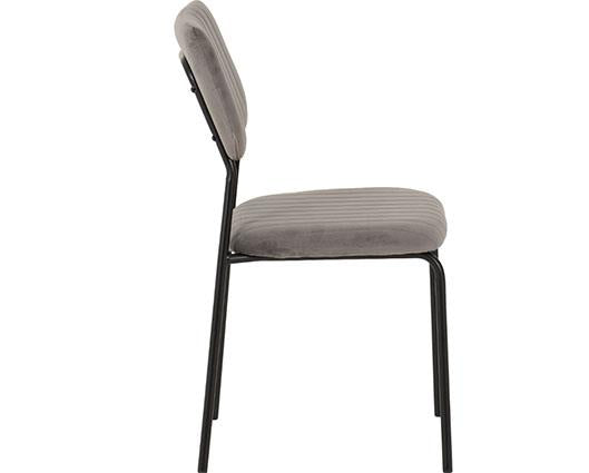 SHELDON DINING CHAIR (X4 PER BOX) - GREY VELVET FABRIC
