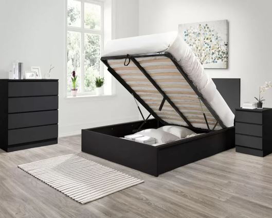 Oslo Double Ottoman Bed - Light Grey