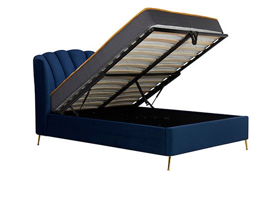 Lottie Double Ottoman Bed - Midnight Blue