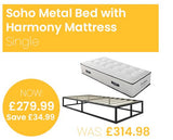 Soho Metal Platform Bed with SleepSoul Harmony Mattress - Single