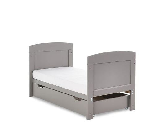 Grace Mini Cot Bed, Under Drawer + Fibre Mattress - Taupe Grey