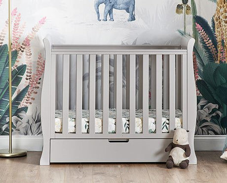 Stamford Space Saver Cot + Sprung Mattress - Warm Grey