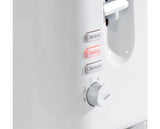 2 Slice White Plastic Toaster with Chrome Band