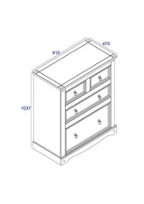 Corona Premium 2+2 Drawer Chest