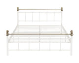 Marlborough Double Bed - White/Antique Brass