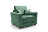 Olly Velvet Single Sofa Bed - Forest Green