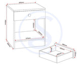 DENVER 1 DRAWER BEDSIDE - WHITE GLOSS