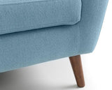 MONZA 3 SEATER COMPACT RETRO SOFA - BLUE