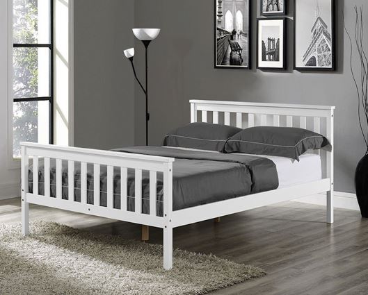 Monaco Small Double Bed High Foot End - White