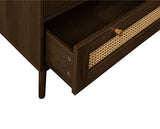 Croxley 2 Door 1 Drawer Rattan Wardrobe - Walnut