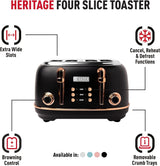 Haden Heritage Black & Copper 4 Slice Toaster