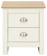 Lancaster 2 drawer bedside cream