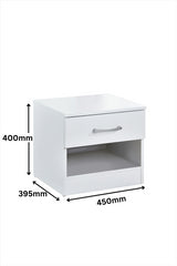 Highbury 1 Drawer Bedside - White