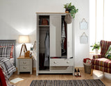 Lancaster 3 door 2 drawer wardrobe grey