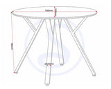 ATHENS ROUND & LUKAS DINING SET (X4 CHAIRS) - CONCRETE/SAPPHIRE BLUE VELVET