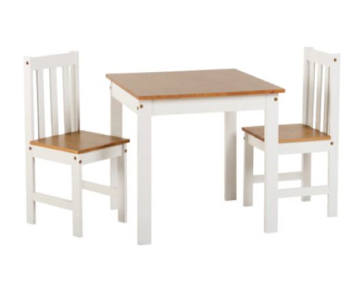Ludlow 1+2 Dining Set - White/Oak Lacquer