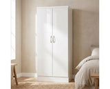 NEVADA 2 DOOR ALL HANGING WARDROBE - WHITE GLOSS