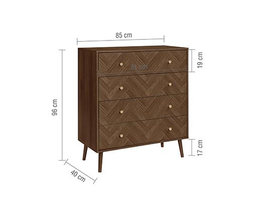 Herringford 4 Drawer Chest - Walnut