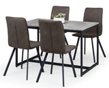 SET OF STATEN DINING TABLE & 4 MONROE CHAIRS